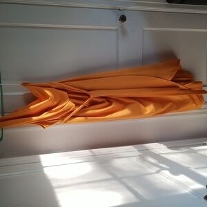 Yellow, one shoulder dress.